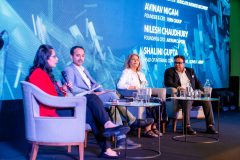 Shalini Gupta, Avinav Nigam, Vee Bharkhada and Nilesh Choudhary at t Ideas for India Conference, India Conference, India Week