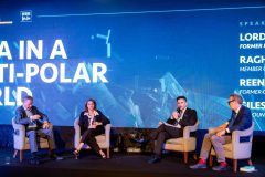 Giles Trendle, Reena Ranger OBE, Raghav Chadha and Lord Simon McDonald at Ideas for India Conference, India Week