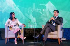 Rajini Vaidyanathan, BBC journalist and Sachin Pilot, Former Deputy Chief Minister of Rajasthan at Black-tie Celebration Dinner, India Week